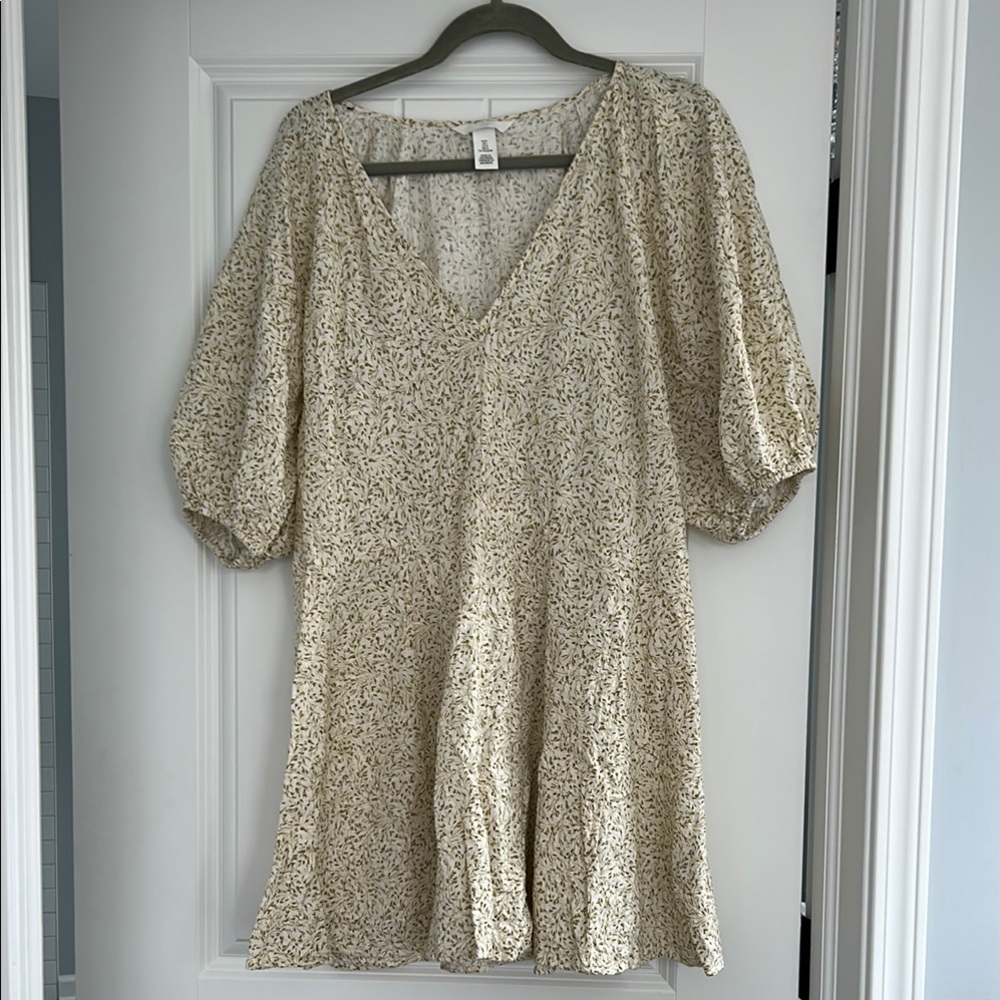 Elegant Cream Floral Dress